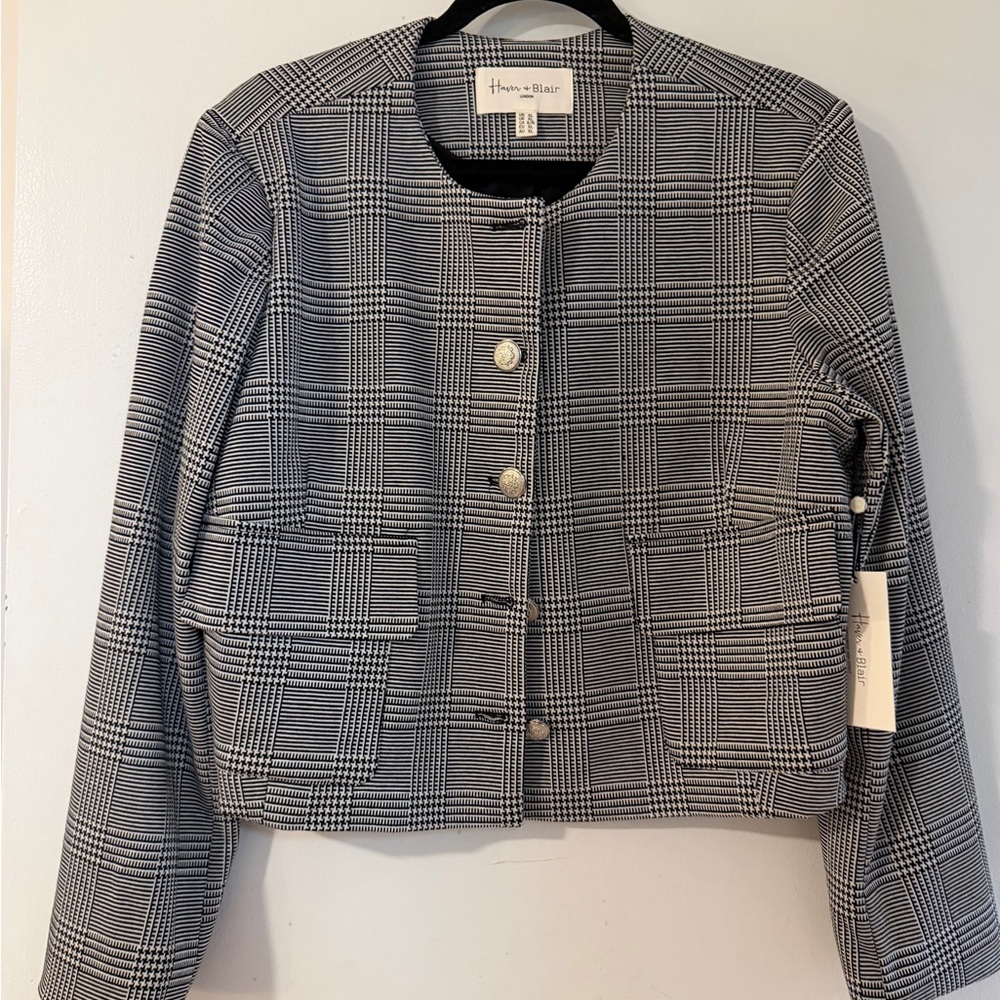 Houndstooth Black and White Women's Jacket